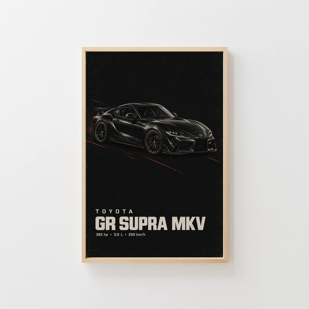 Vintage Toyota GR Supra Car Print, Garage Wall Art