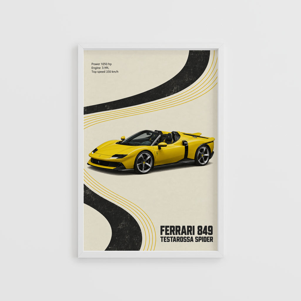 Vintage Ferrari Testarossa Spider Print, Car Art