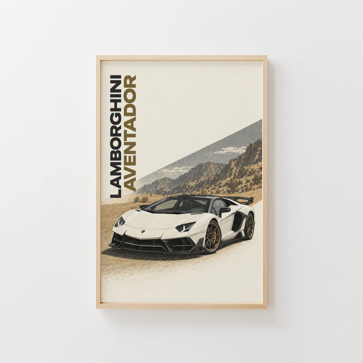 Vintage Lamborghini Aventador Print, Supercar