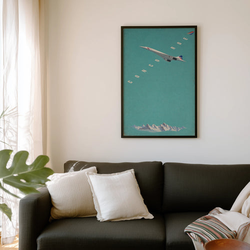 Vintage Concorde Poster, Aviation Wall Art Print
