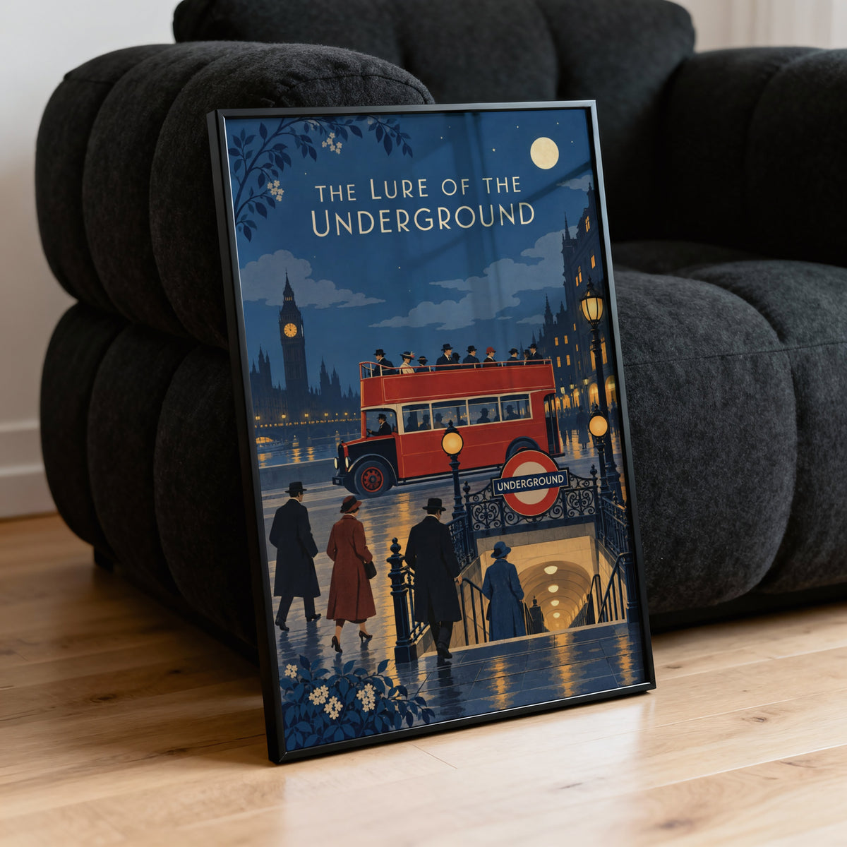 Vintage London Underground Poster, Night Bus Print