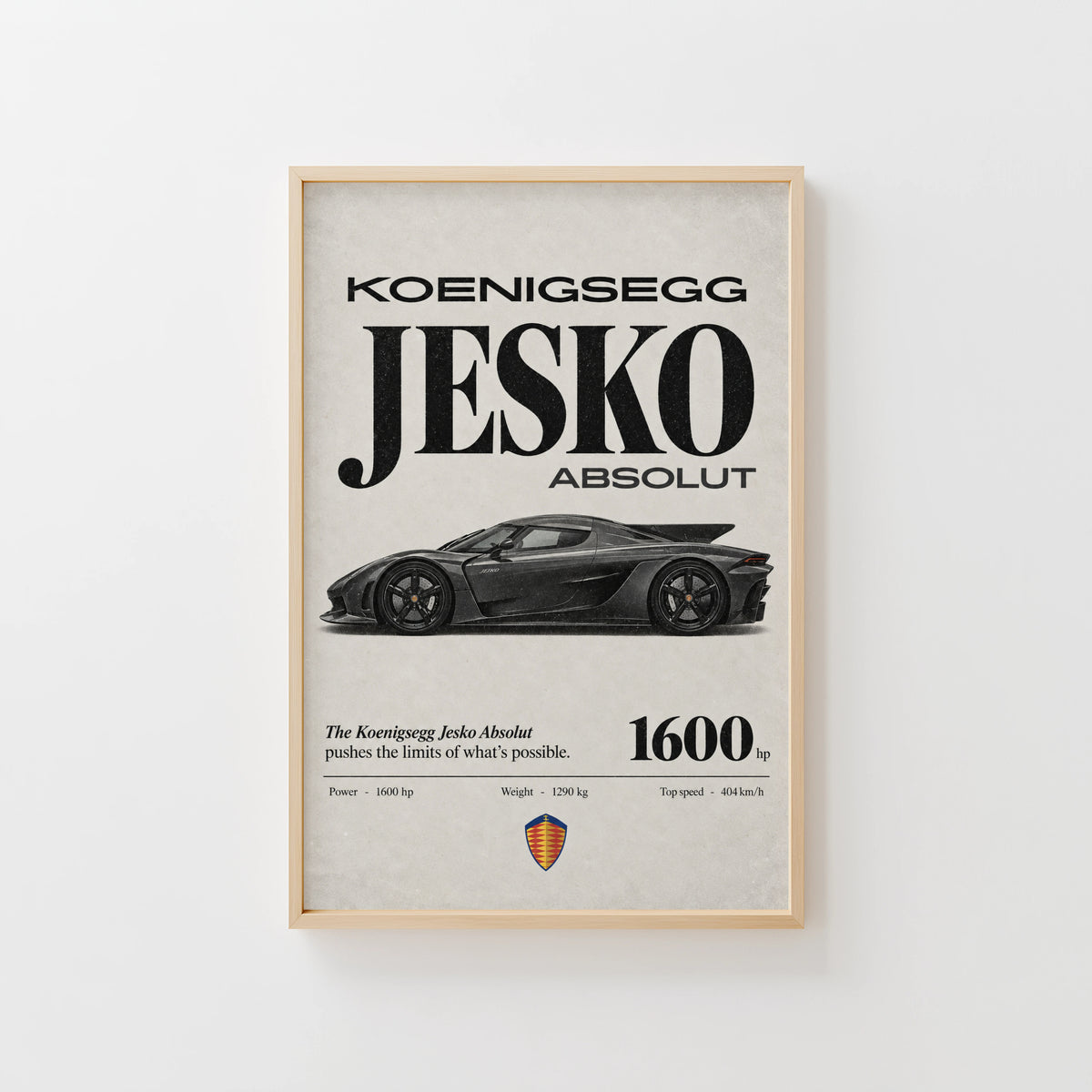 Vintage Koenigsegg Jesko Absolut Print, Car Poster