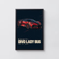 Vintage Bugatti Divo Print, Supercar Wall Art