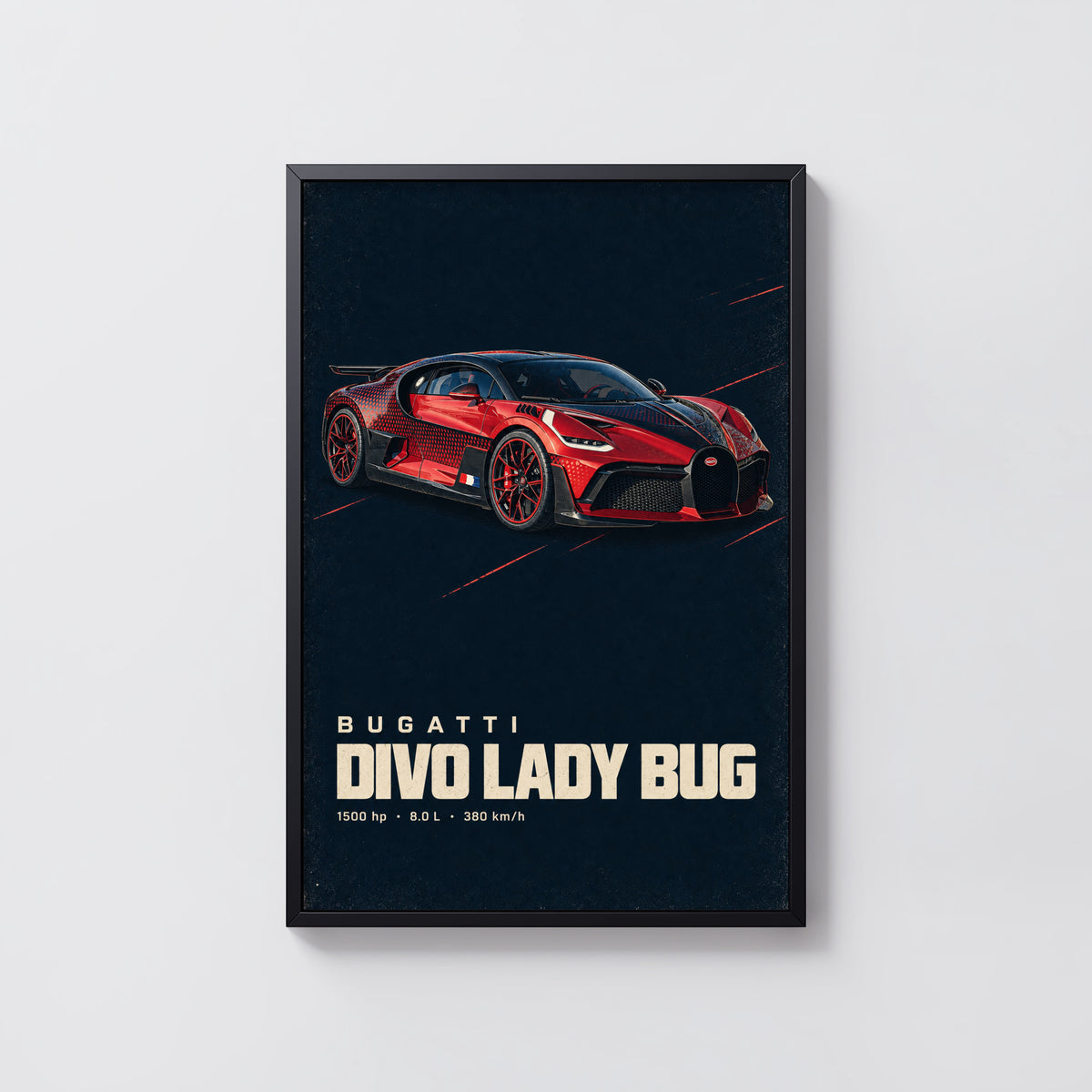 Vintage Bugatti Divo Print, Supercar Wall Art