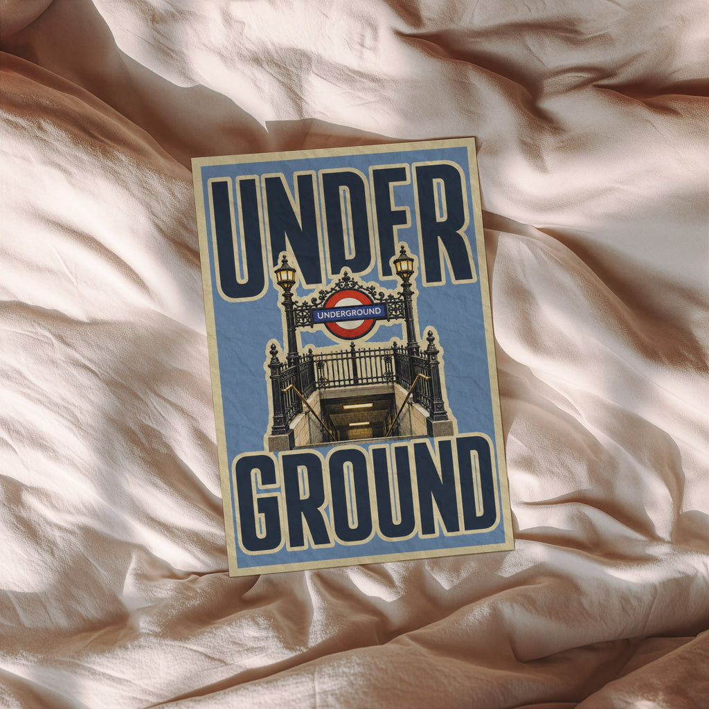 Vintage London Underground Poster, Tube Station Print