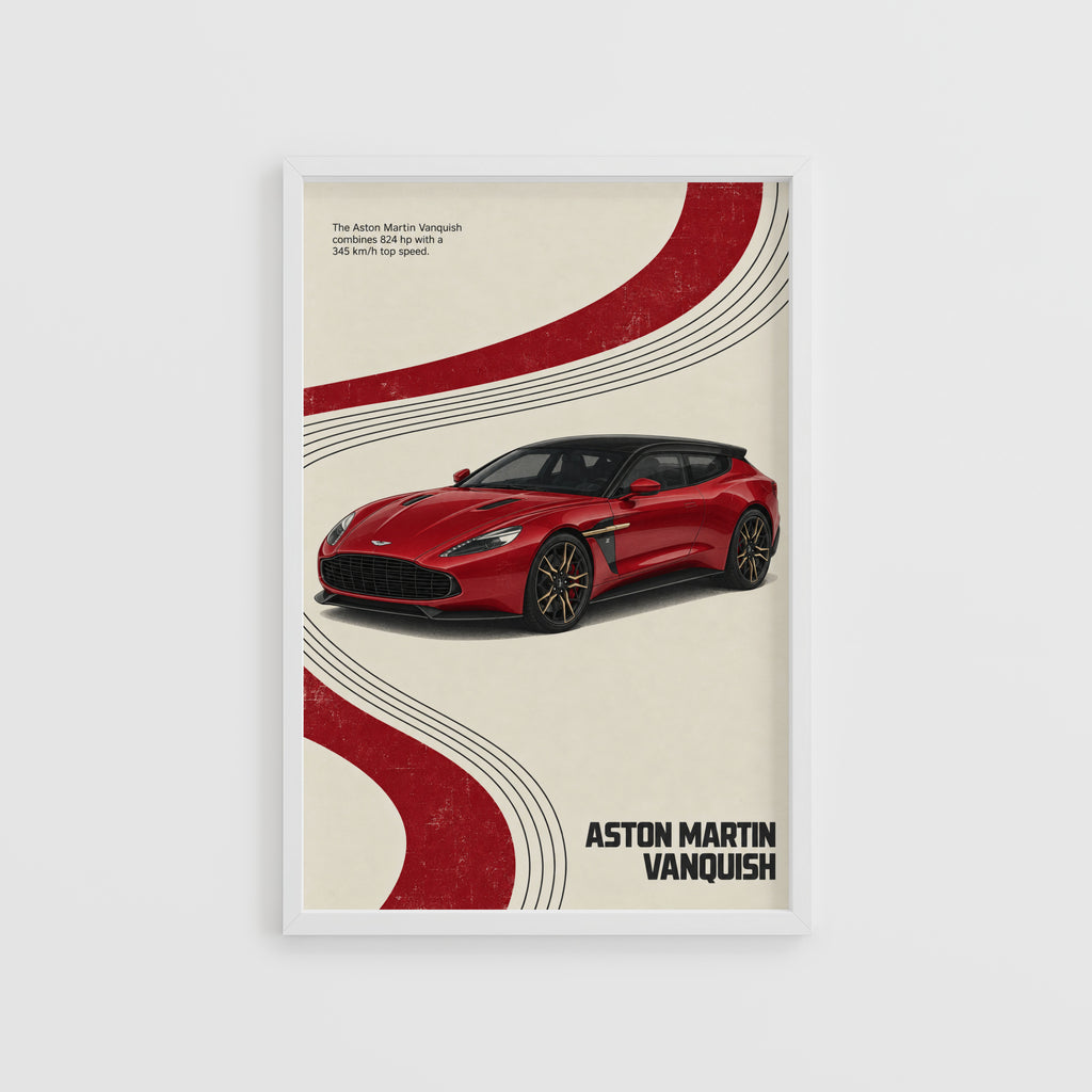 Vintage Aston Martin Vanquish Print, Car Wall Art