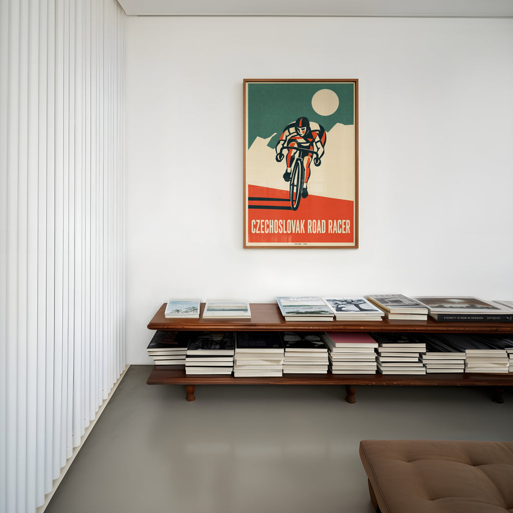 Vintage Cycling Poster, Road Racer Print, Wall Art