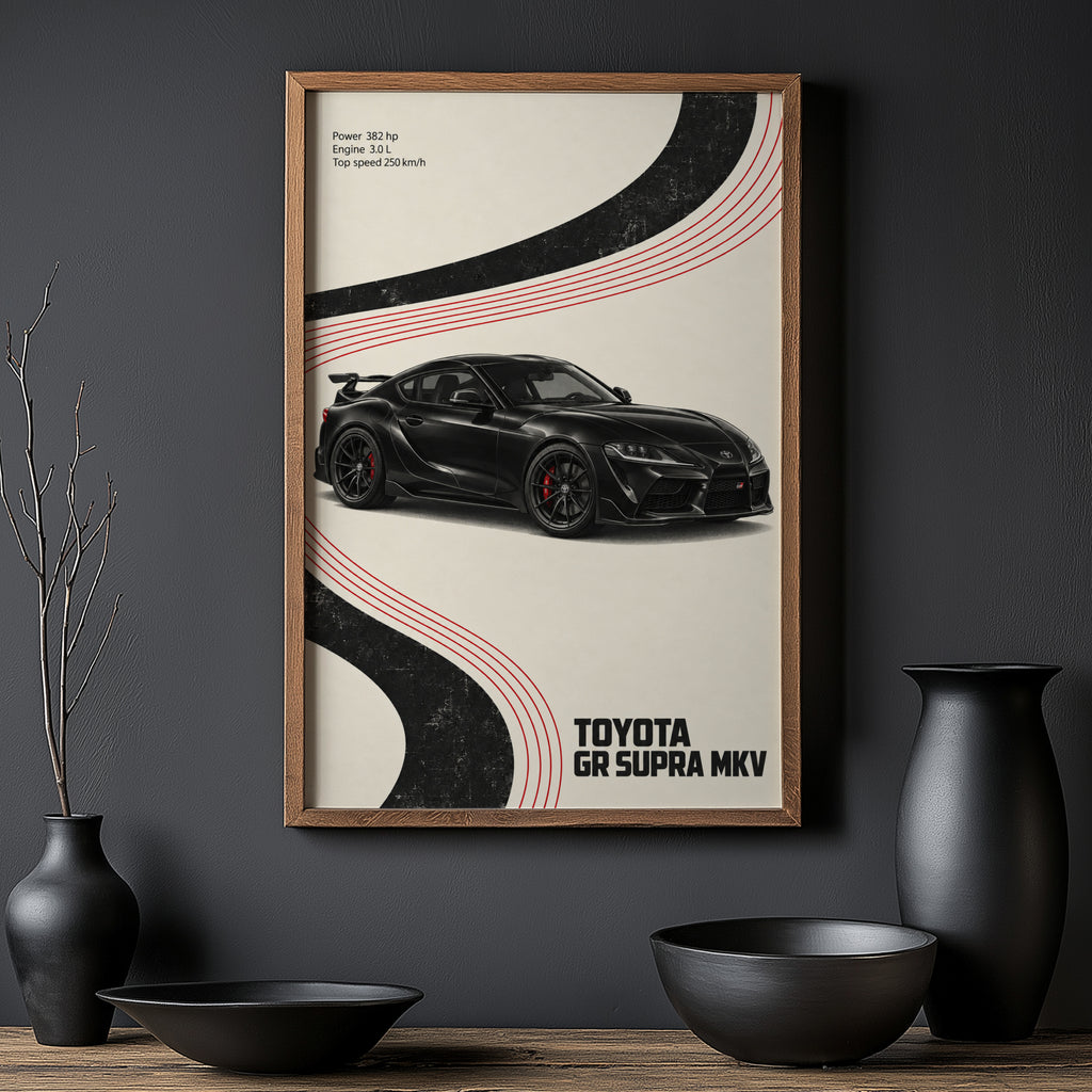 Vintage Toyota GR Supra MkV Print, Car Wall Art