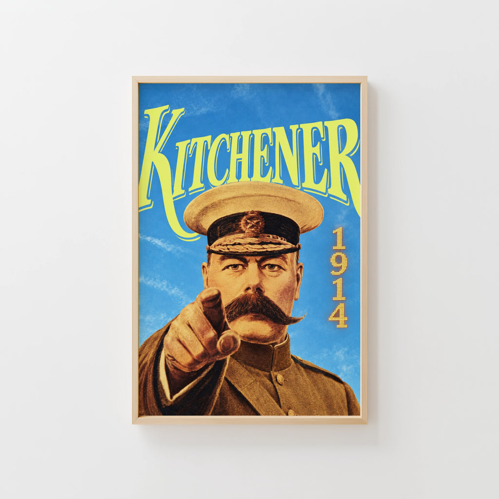 Vintage Kitchener 1914 Poster, Military Wall Art, WW1 Print