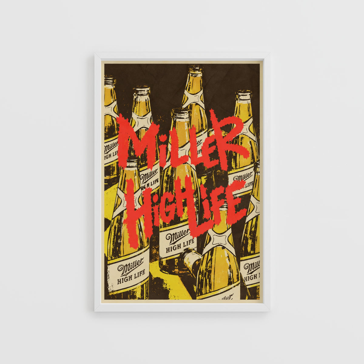 Vintage Miller High Life Beer Print Poster, Bar Wall Art