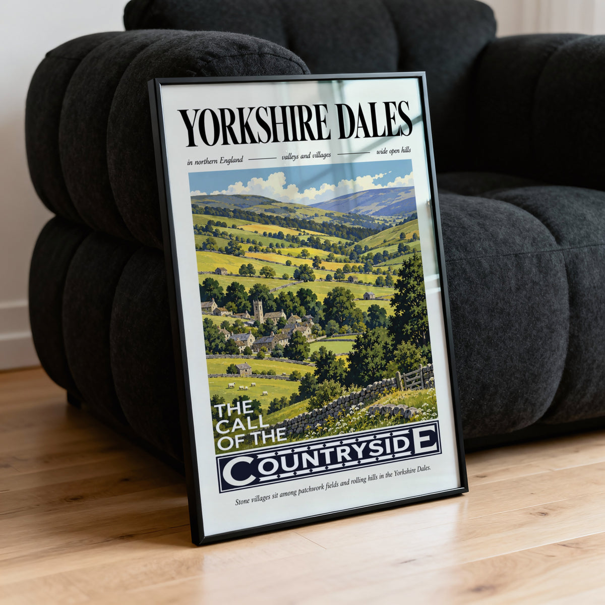 Vintage Yorkshire Dales Poster, Countryside Wall Art