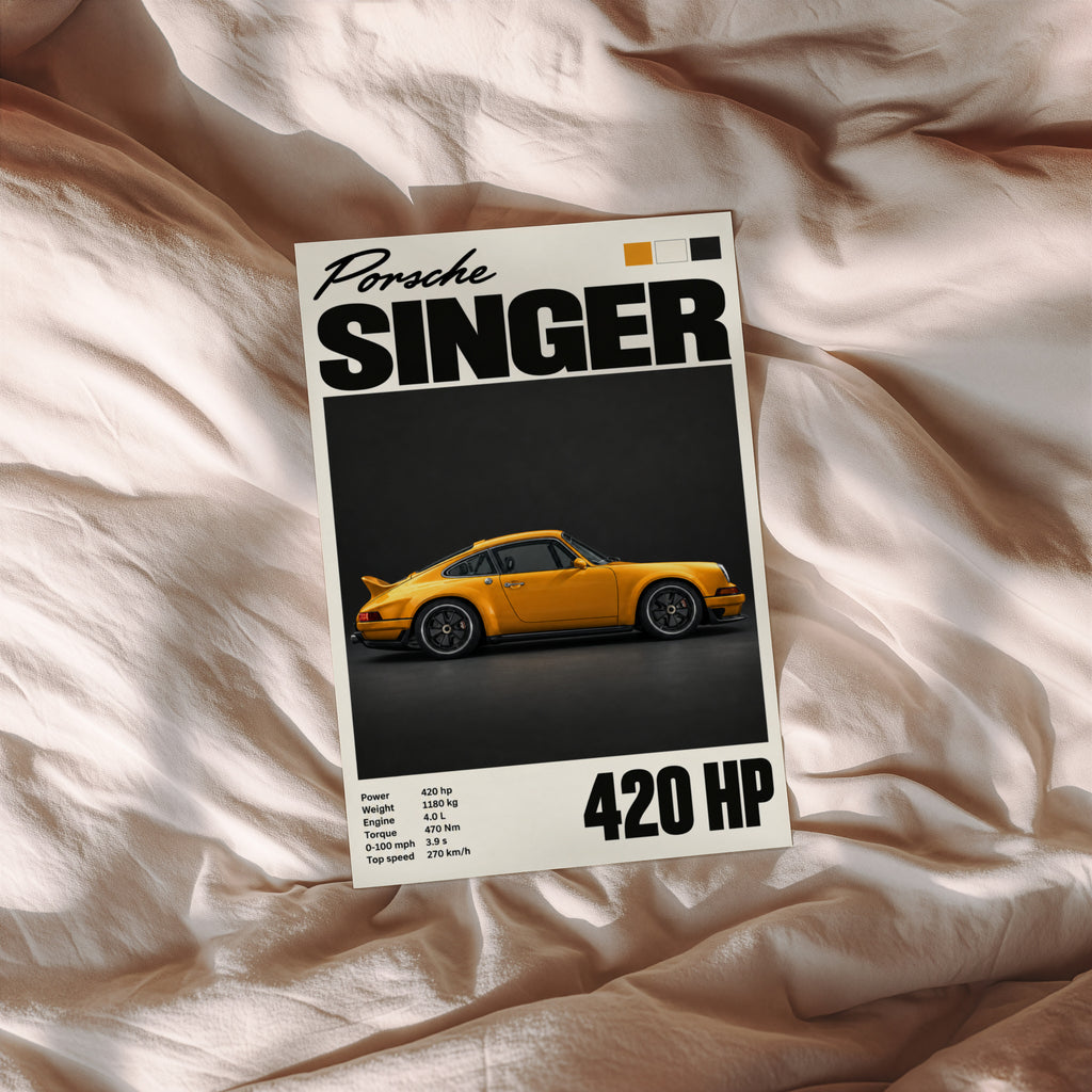 Vintage Porsche Singer Print, Car Wall Art