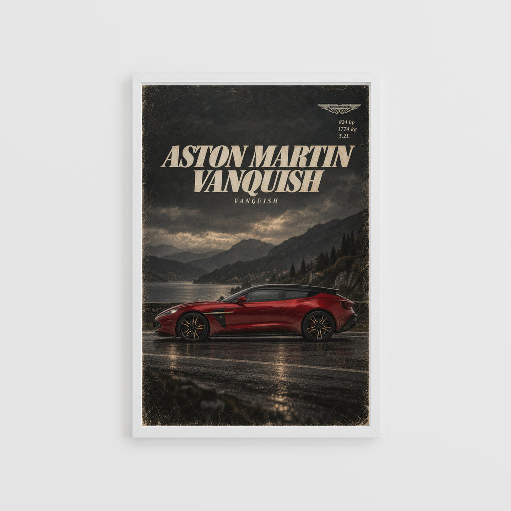 Vintage Aston Martin Vanquish Print, Car Wall Art
