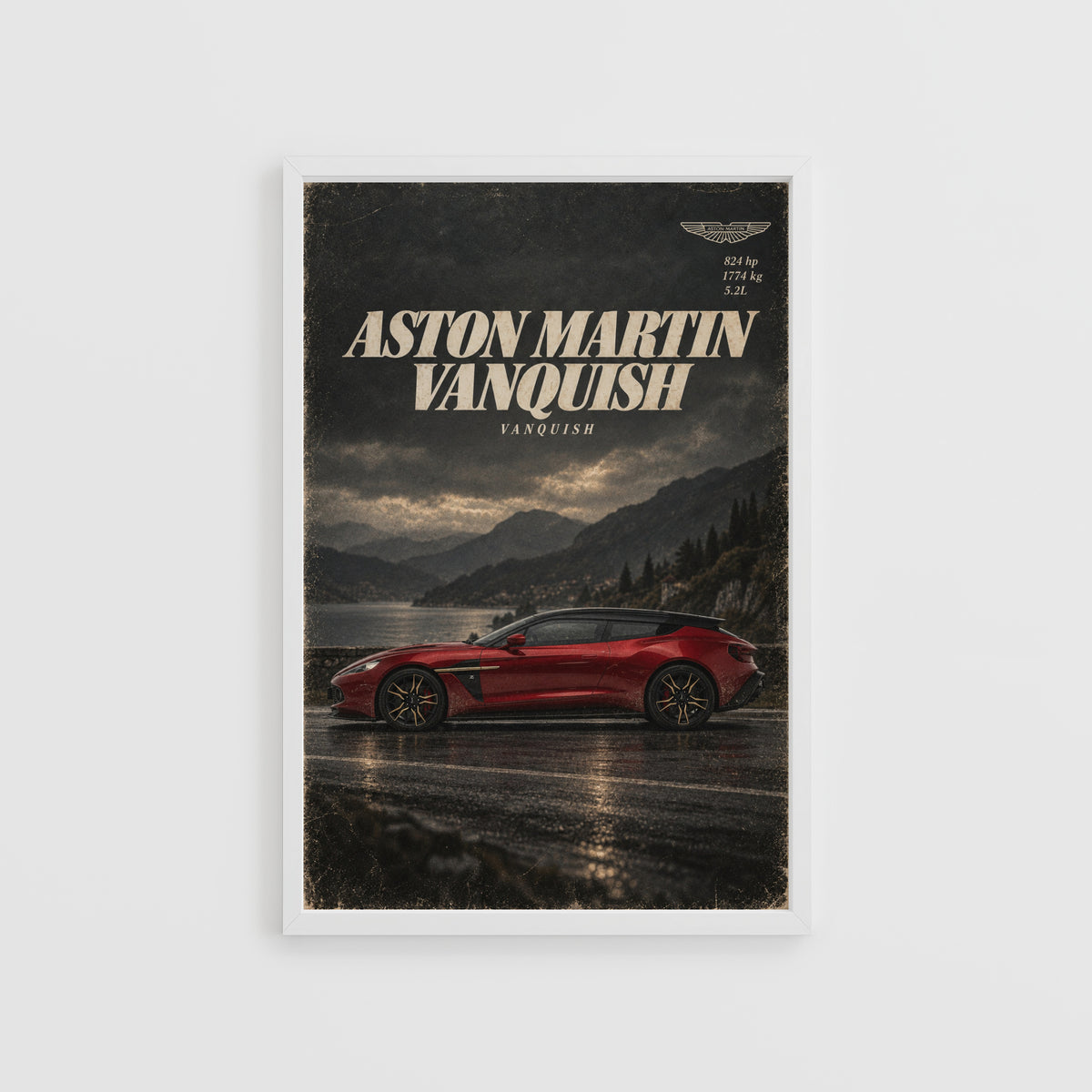 Vintage Aston Martin Vanquish Print, Car Wall Art