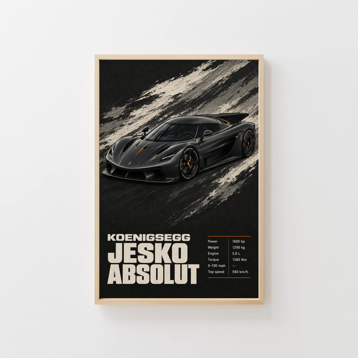 Vintage Koenigsegg Jesko Absolut Print, Car Wall Art