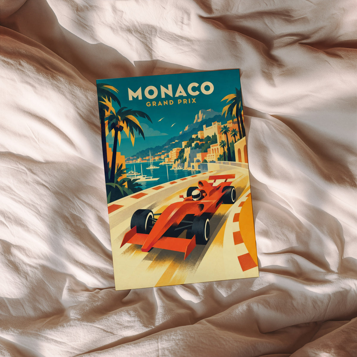 Vintage Monaco Grand Prix Poster, Racing Wall Art, Print