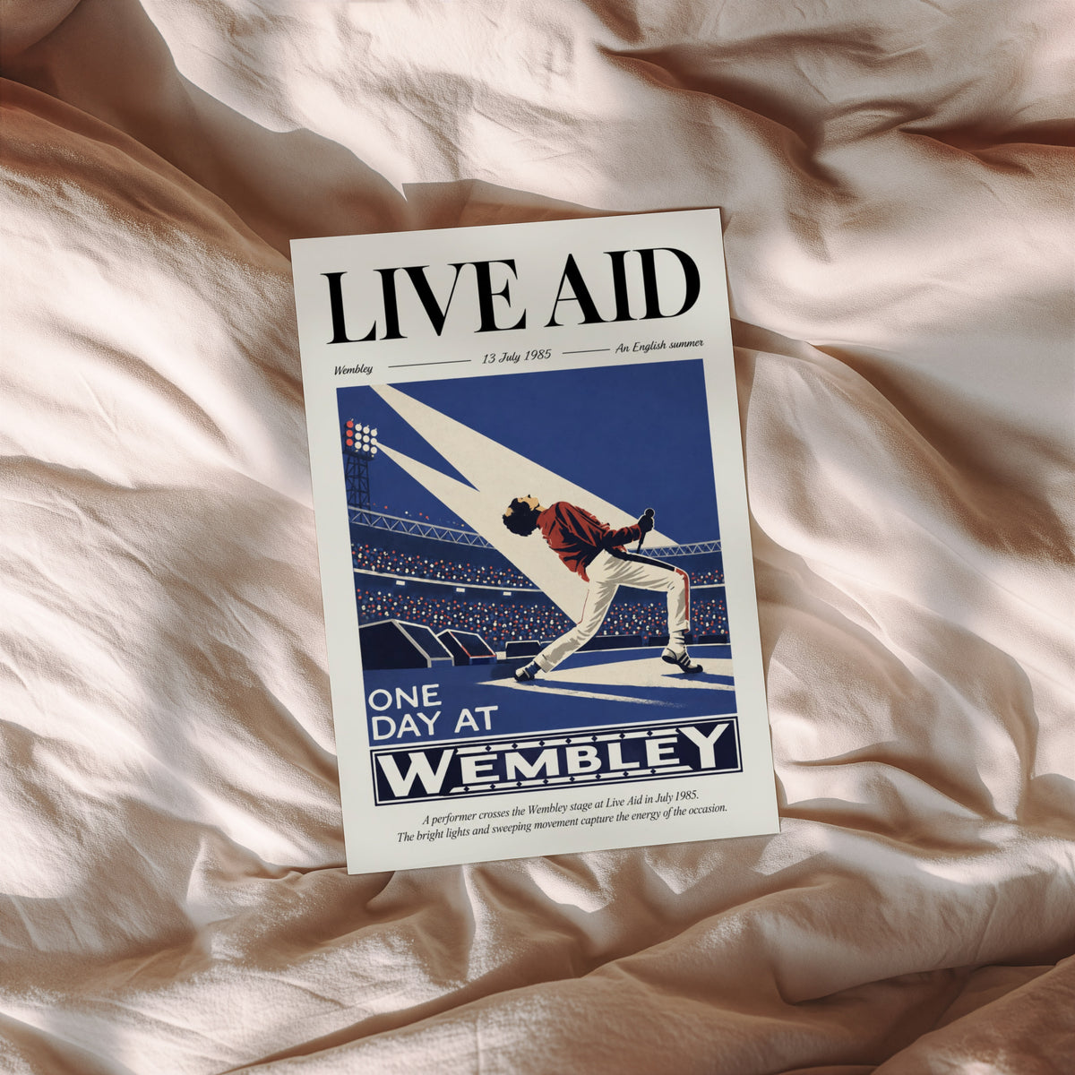 Vintage Wembley Poster, Live Aid 1985 Print, Wall Art