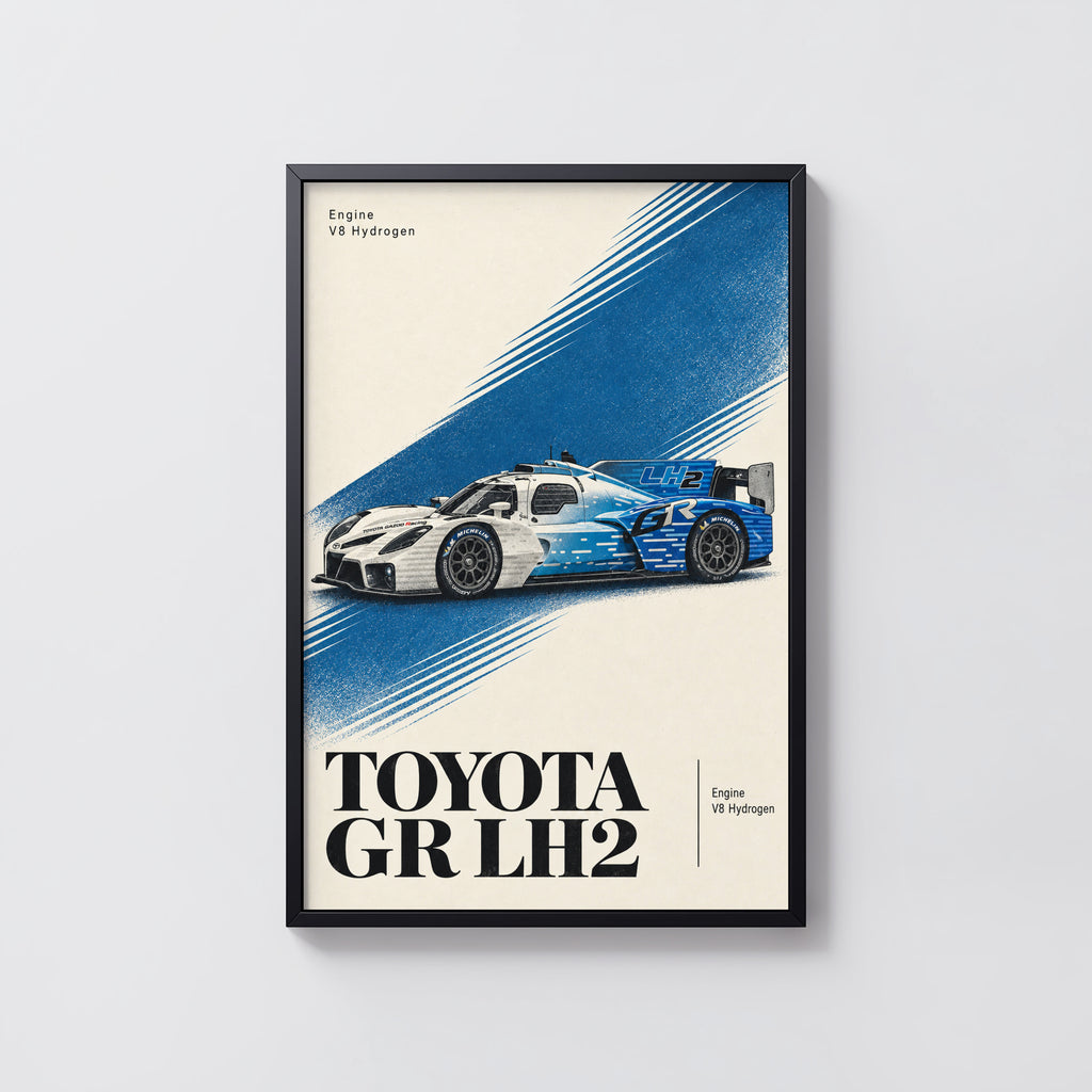 Vintage Toyota GR LH2 Print, Hydrogen Race Car