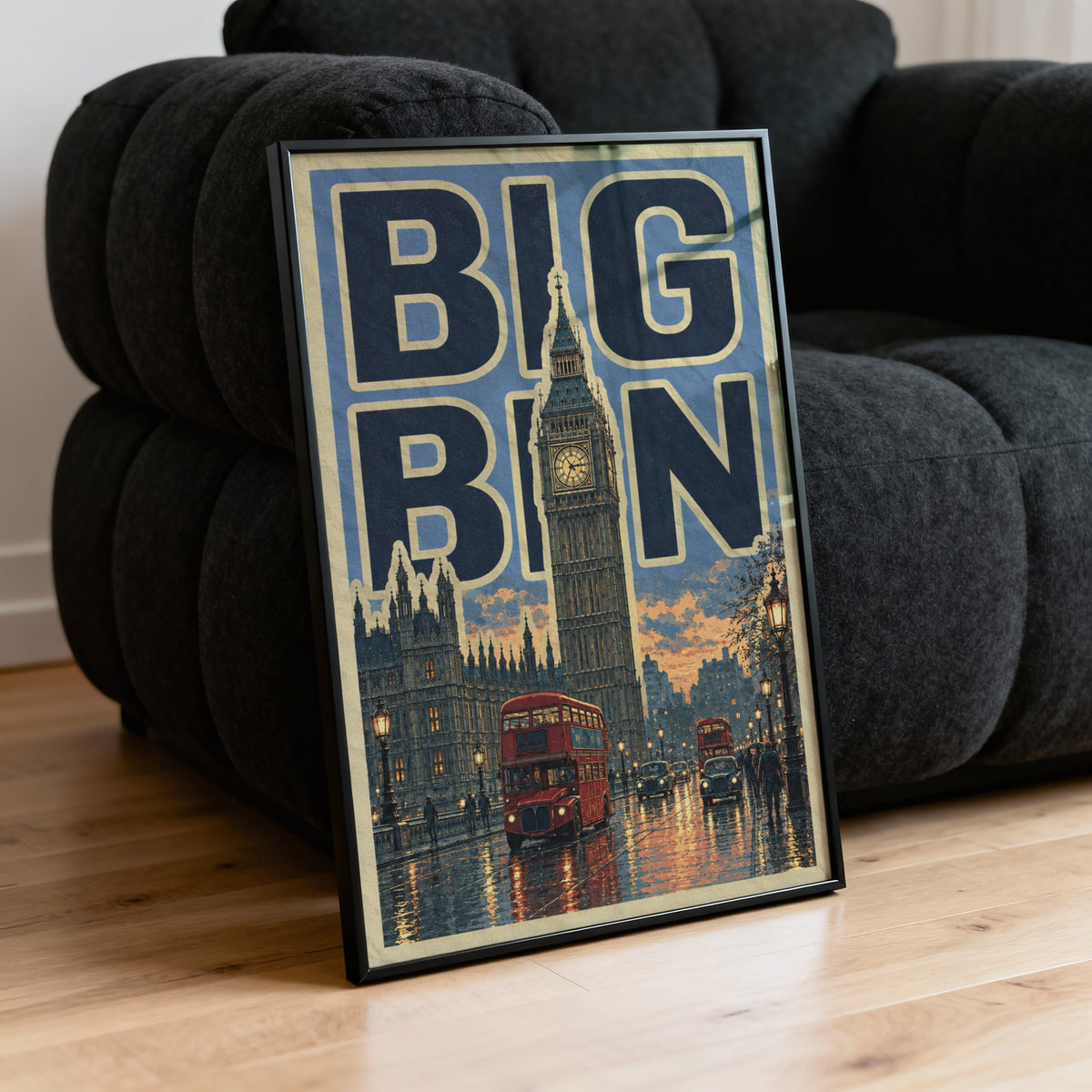 Vintage Big Ben Poster, London Wall Art, Westminster Print