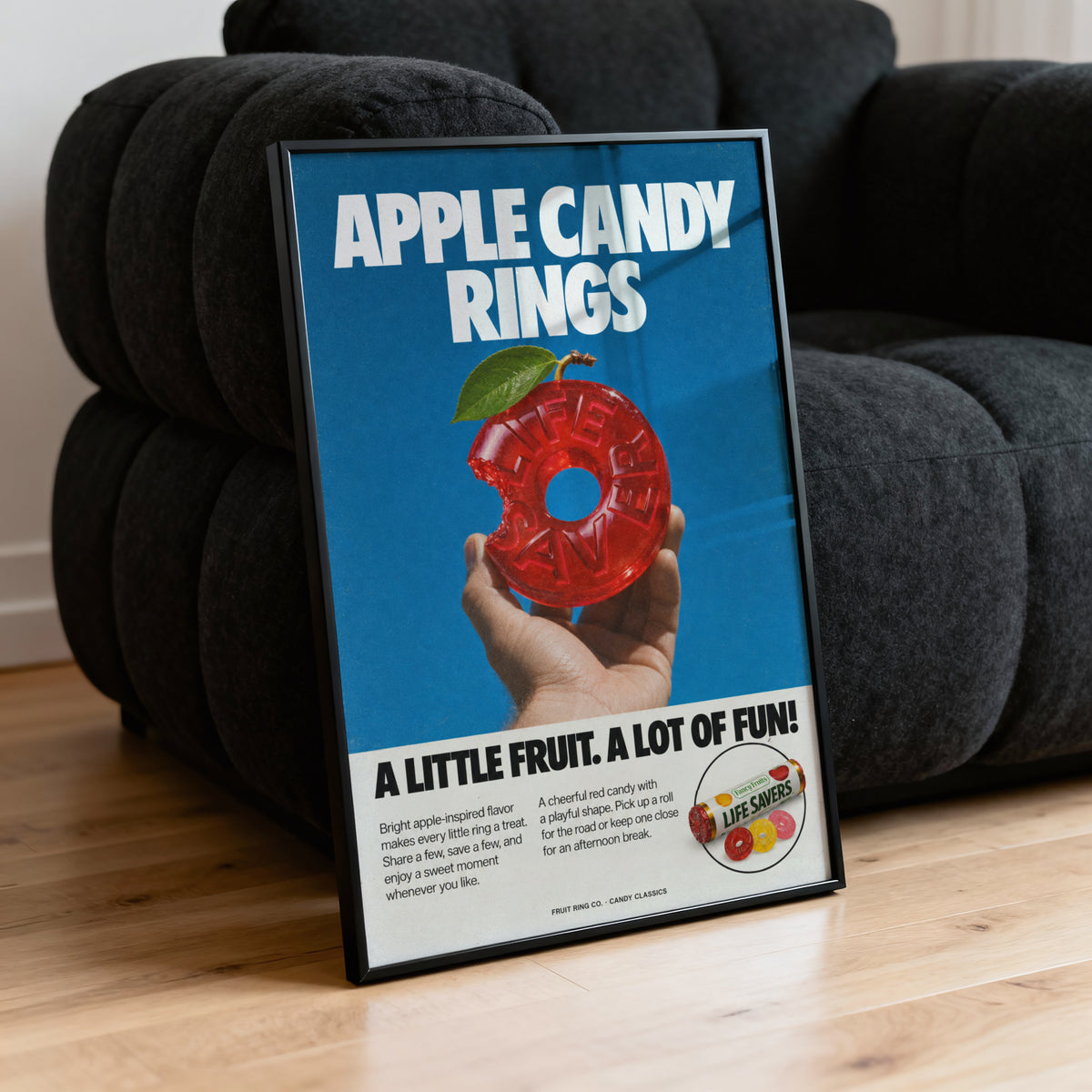 Vintage Apple Candy Poster, Retro Kitchen Wall Art Print