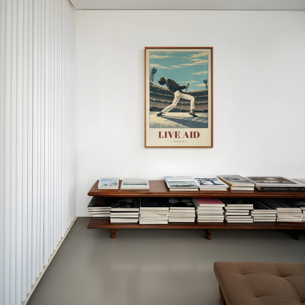 Vintage Live Aid London Poster, Concert Wall Art Print