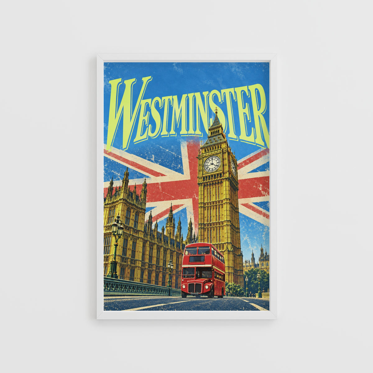 Vintage Westminster London Poster, Big Ben Wall Art Print