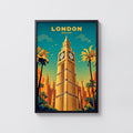 Vintage London Print, Big Ben Poster, Travel Wall Art
