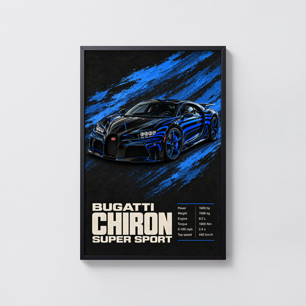Vintage Bugatti Chiron Super Sport Print, Car Poster