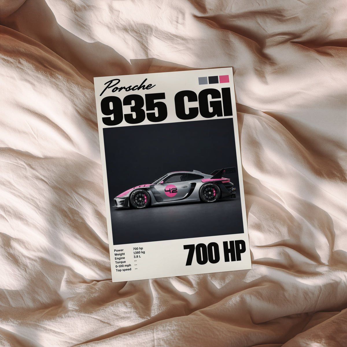 Vintage Print, Porsche 935 Racing Car Wall Art