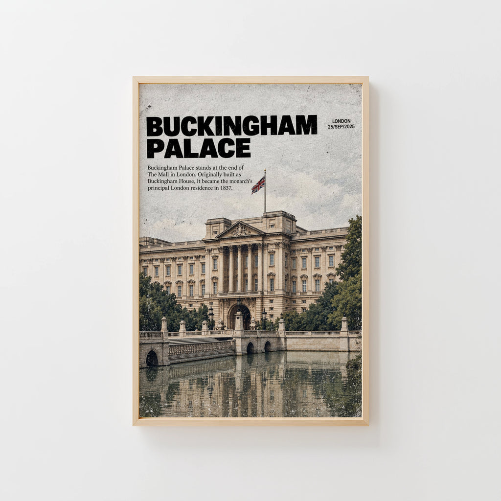 Vintage Buckingham Palace London Poster, Wall Art Print