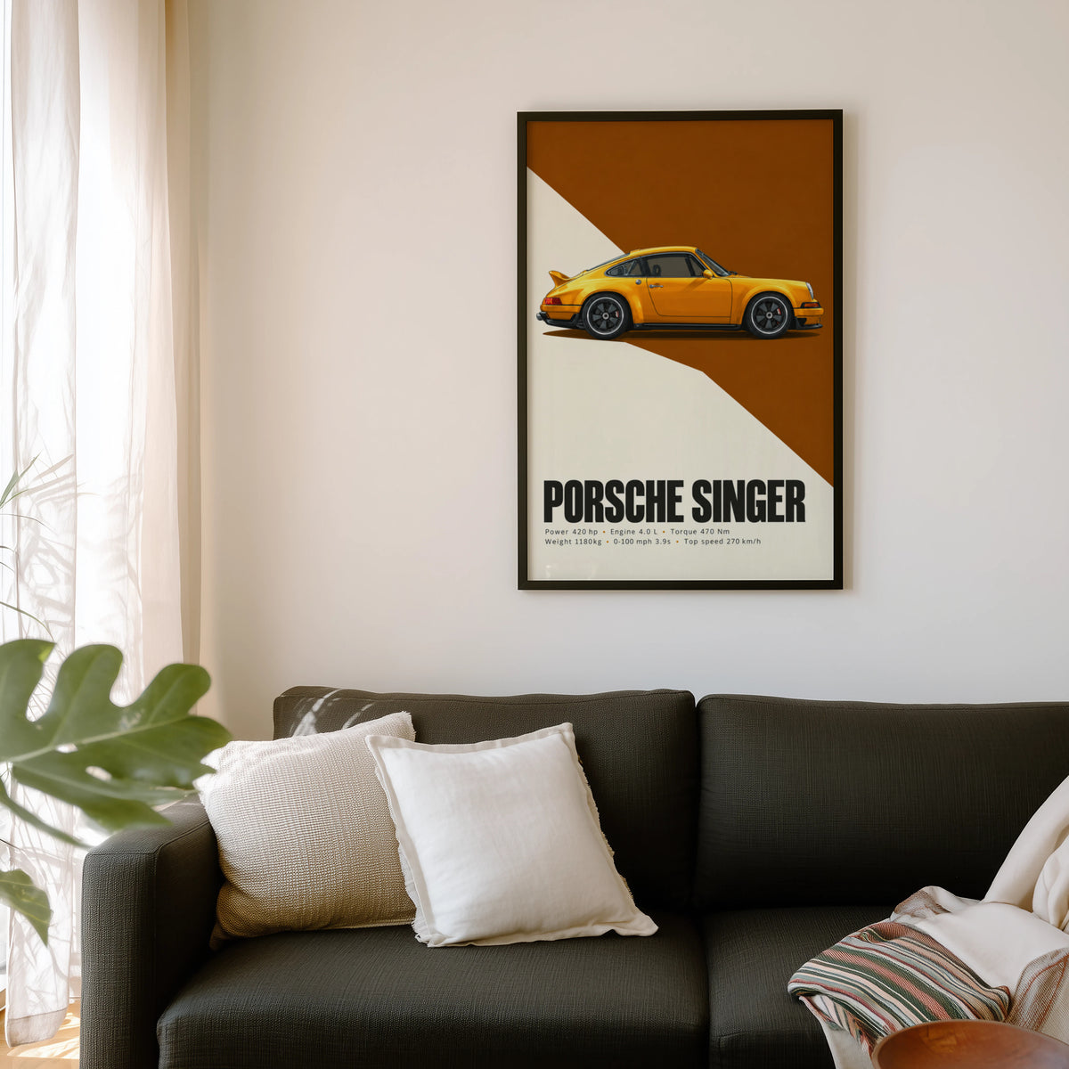 Vintage Porsche Singer Car Print, Wall Art