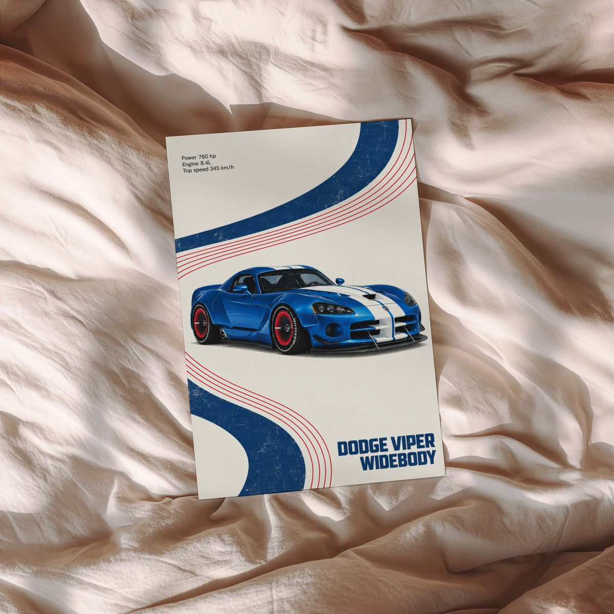 Vintage Dodge Viper Widebody Print, Car Wall Art