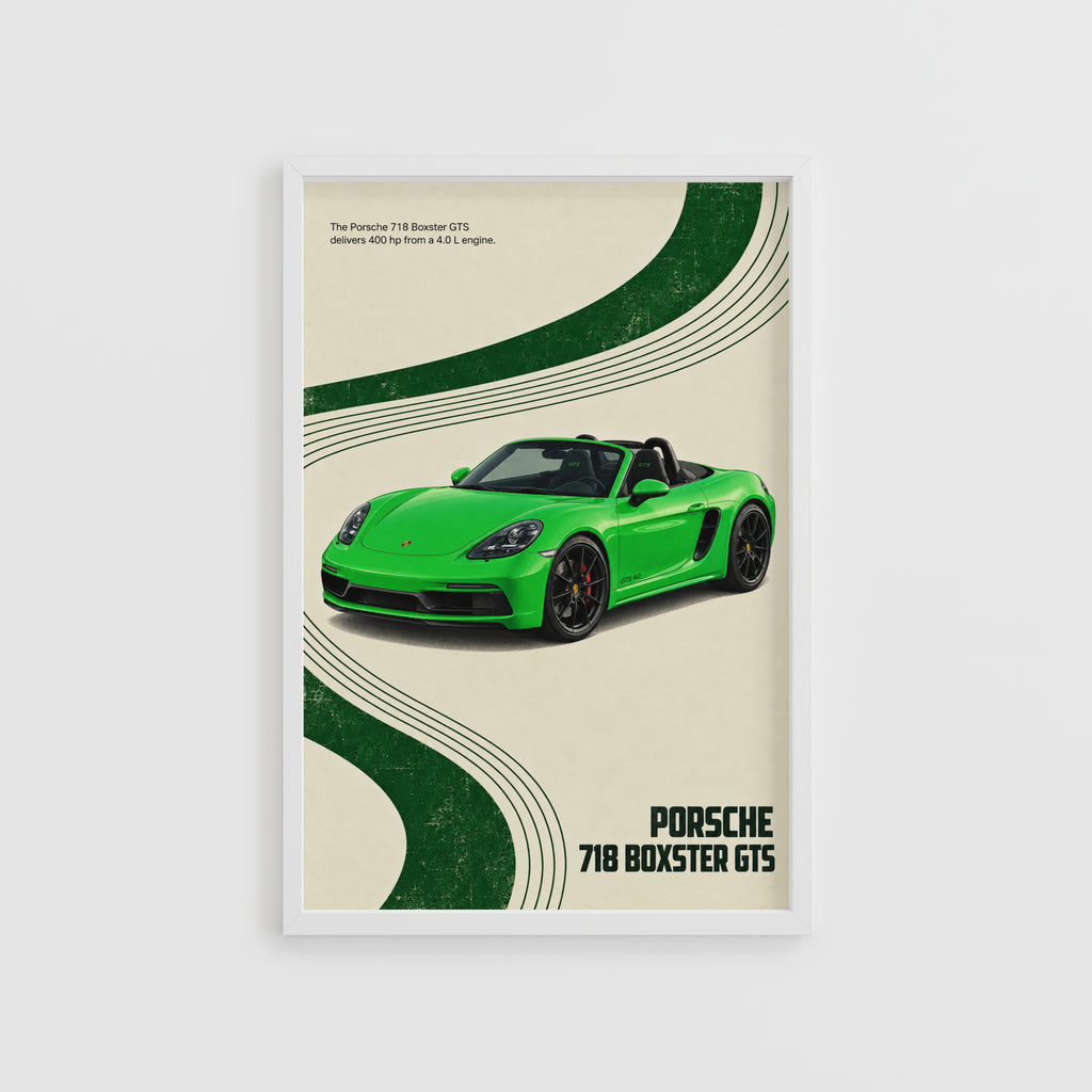 Vintage Print, Porsche Boxster GTS Car Wall Art