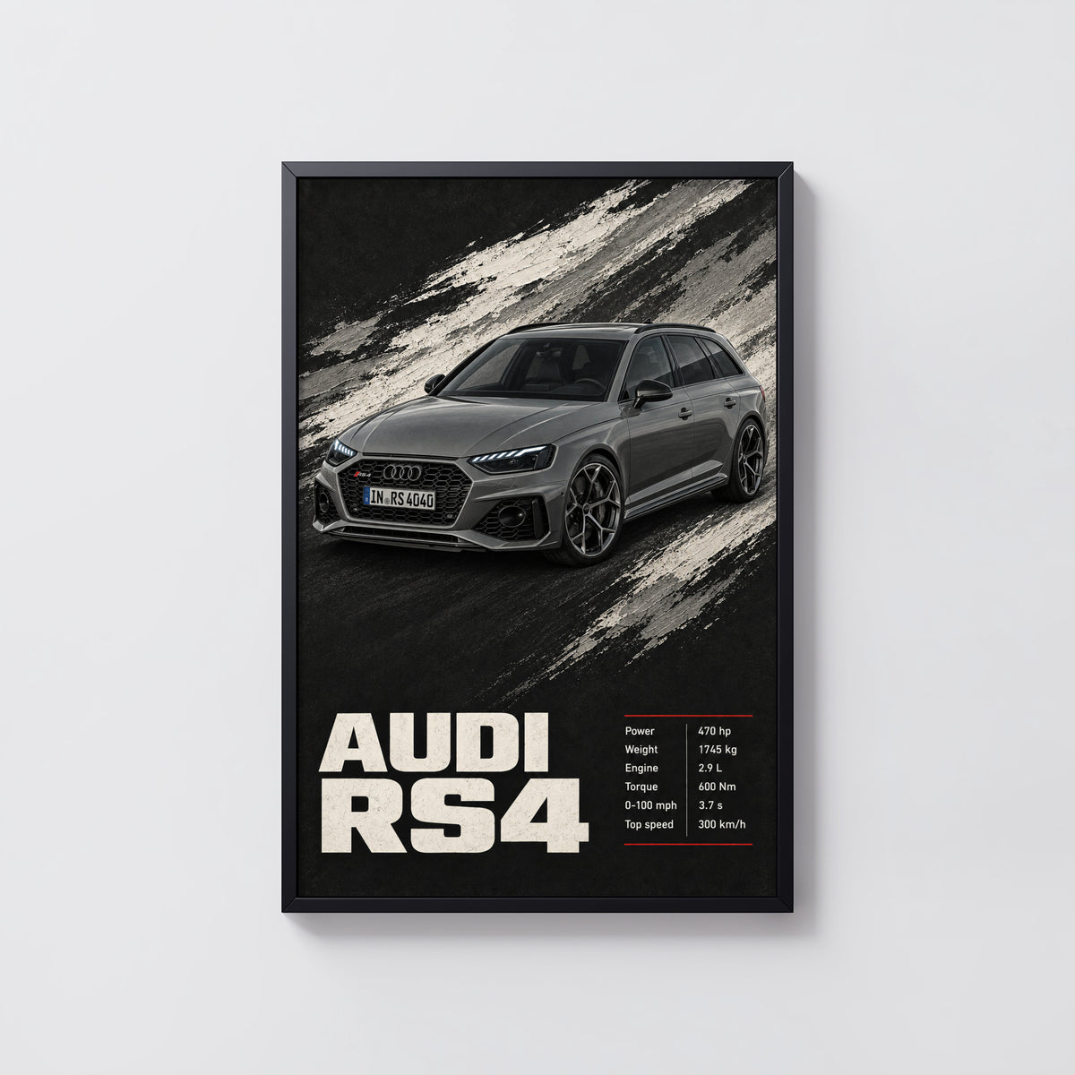 Vintage Audi RS4 Avant Print, Car Wall Art