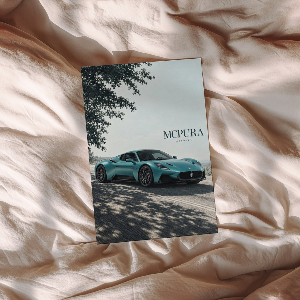 Vintage Maserati MC20 Supercar Print, Car Wall Art
