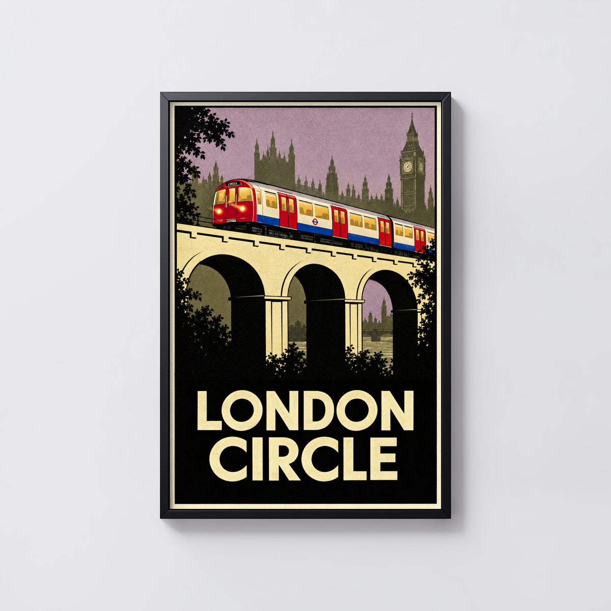 Vintage London Circle Line Print Poster, Underground