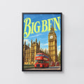 Vintage Big Ben Poster, London Wall Art, Bus Print