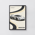 Vintage Koenigsegg Regera Print, Hypercar Wall Art