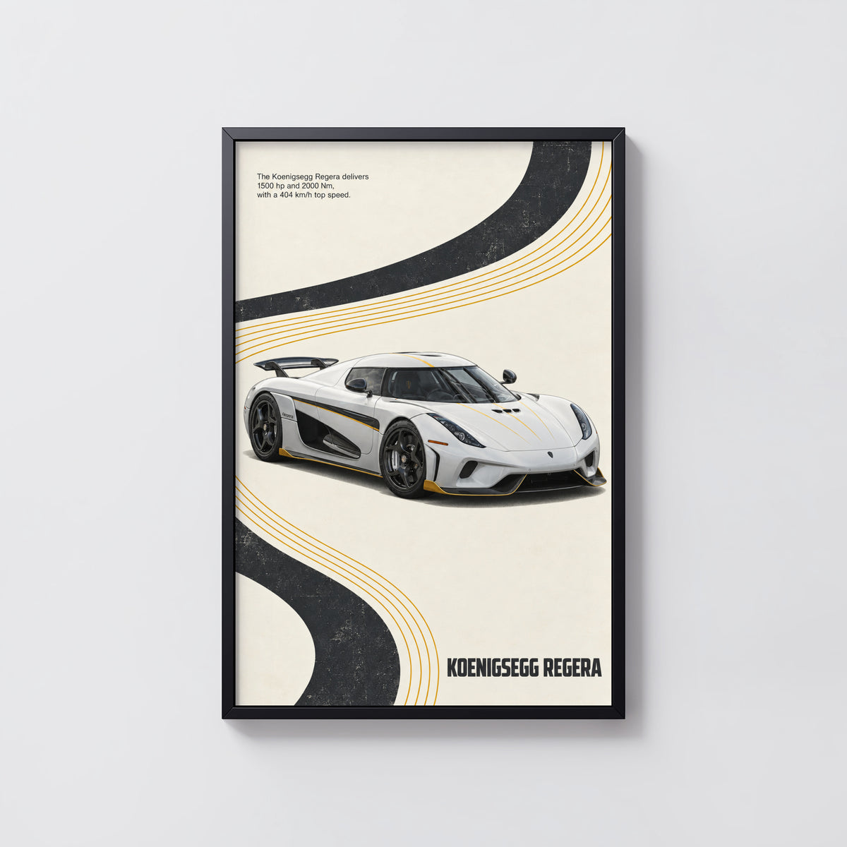 Vintage Koenigsegg Regera Print, Hypercar Wall Art