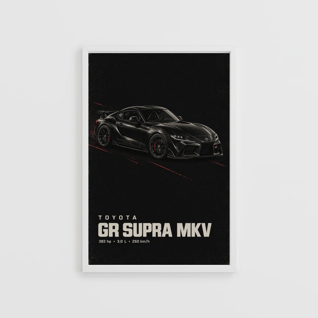 Vintage Toyota GR Supra Car Print, Garage Wall Art