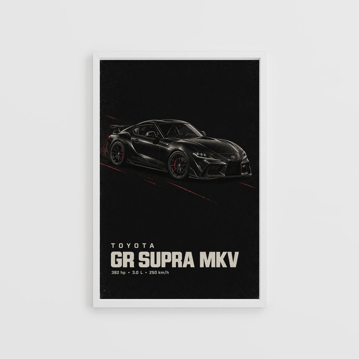 Vintage Toyota GR Supra Car Print, Garage Wall Art