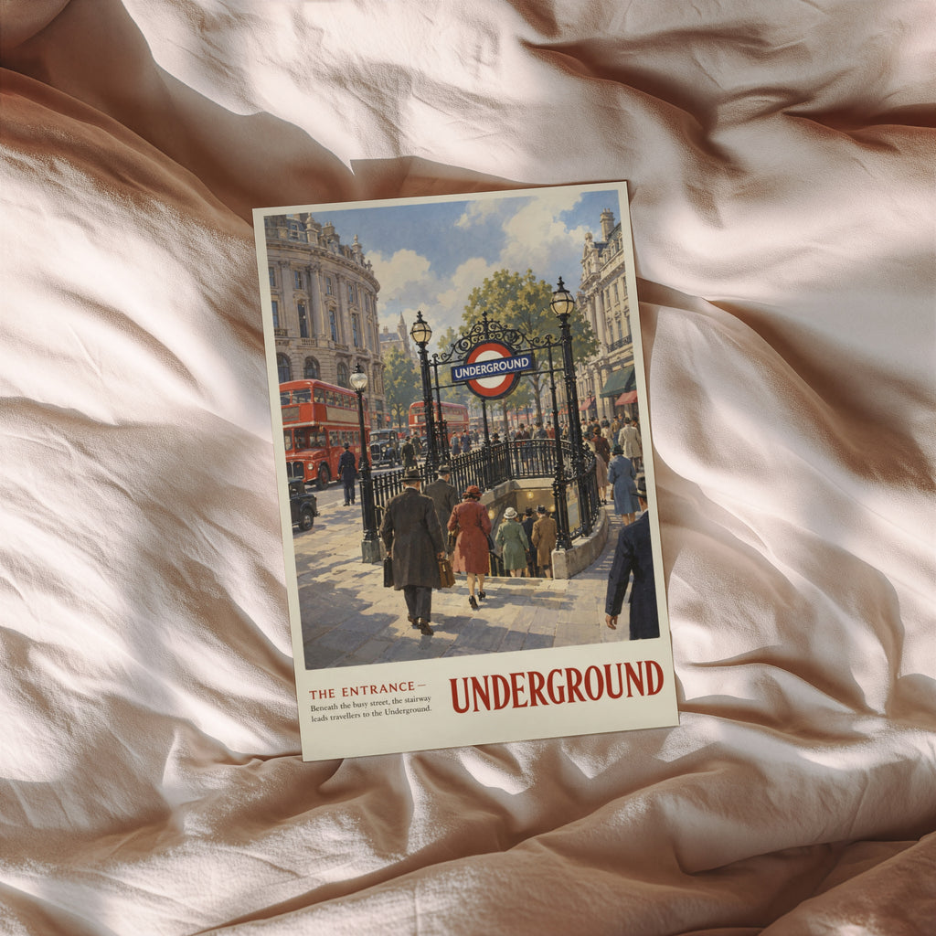 Vintage London Underground Poster, Street Wall Art Print