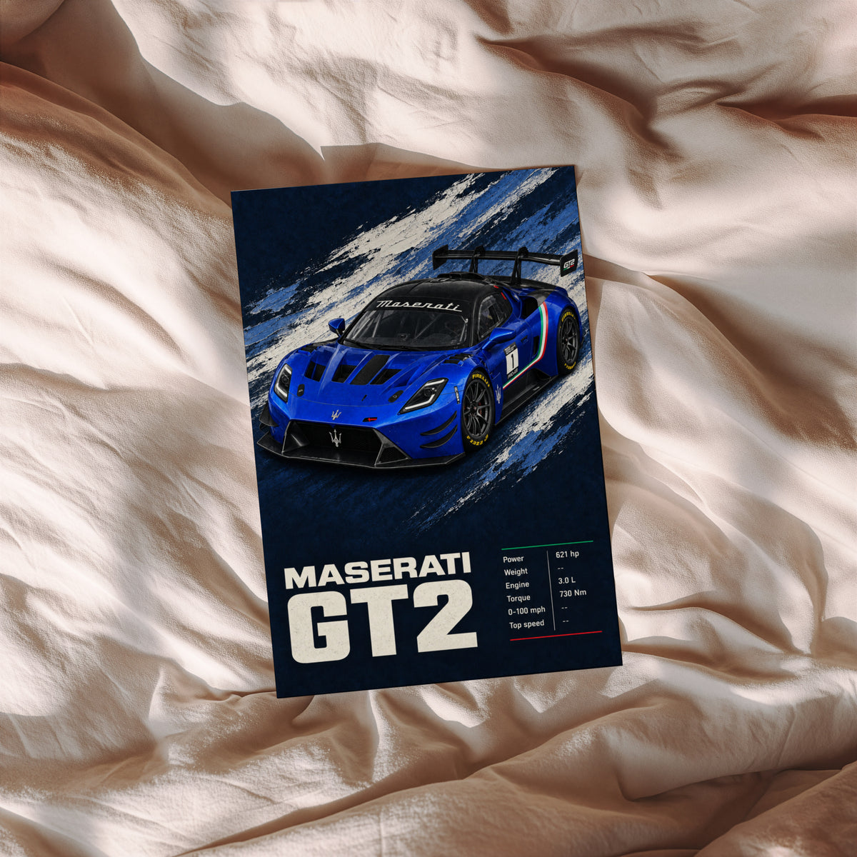 Vintage Maserati GT2 Print, Race Car Wall Art