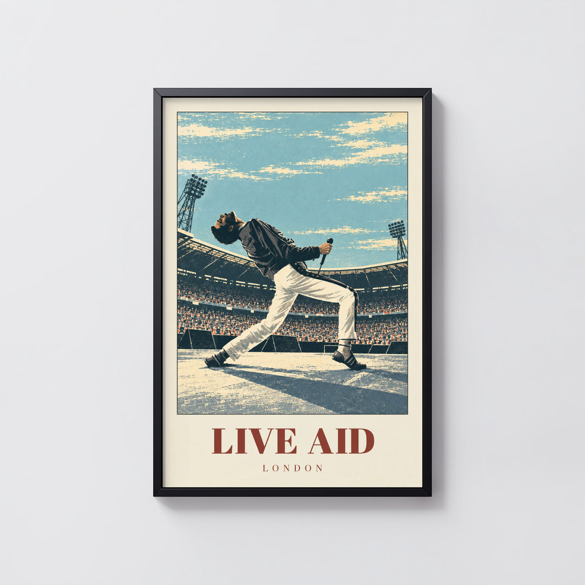 Vintage Live Aid London Poster, Concert Wall Art Print