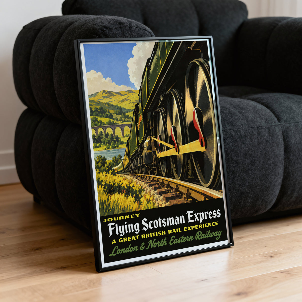 Vintage Flying Scotsman Train Print Poster, Rail Art